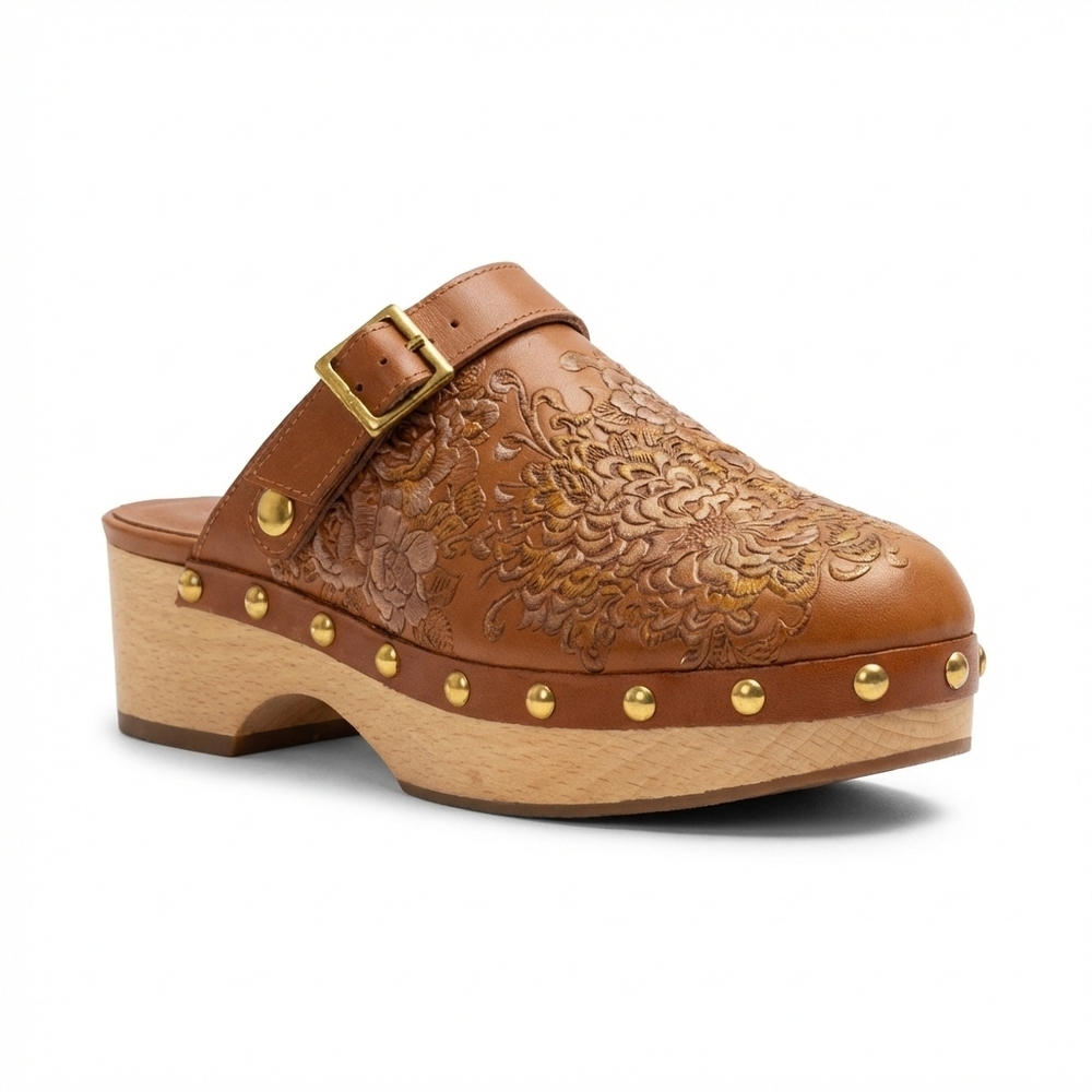 NEW JOHNNY WAS women's mono clog tonal slippers in brown